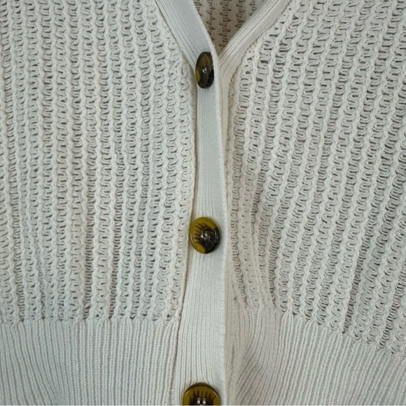 Urban Outfitters | White Button Front Cropped Length Cardigan Size Small - Picture 3 of 6